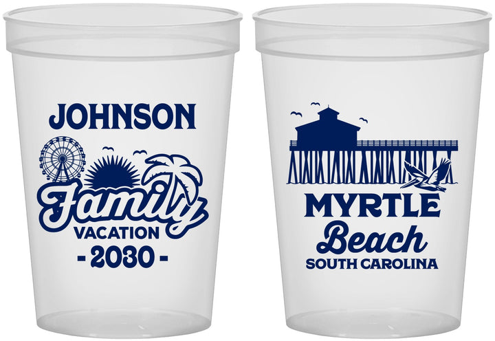Custom Family Vacation 16 oz Translucent Cups - Myrtle Beach | 180045