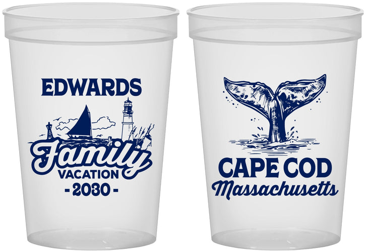 Custom Family Vacation 16 oz Translucent Cups - Cape Cod | 180046