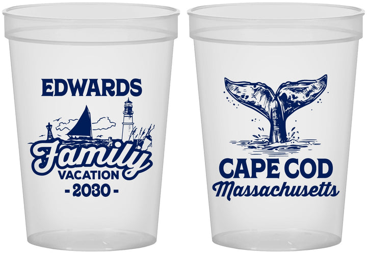Custom Family Vacation 16 oz Translucent Cups - Cape Cod | 180046