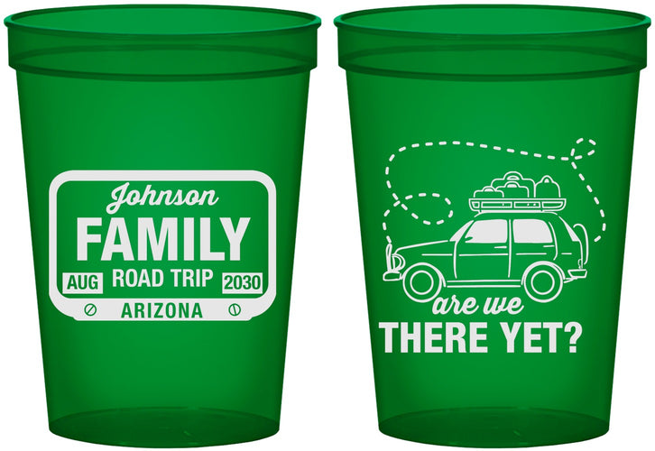 Custom Family Vacation 16 oz Translucent Cups - Road Trip Car | 180050