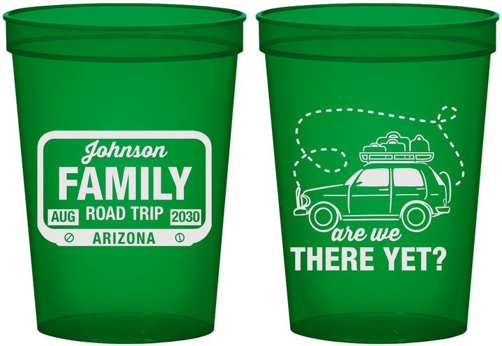 Custom Family Vacation 16 oz Translucent Cups - Road Trip Car | 180050