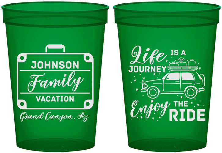 Custom Family Vacation 16 oz Translucent Cups - Road Trip Car | 180051