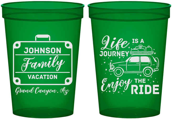 Custom Family Vacation 16 oz Translucent Cups - Road Trip Car | 180051