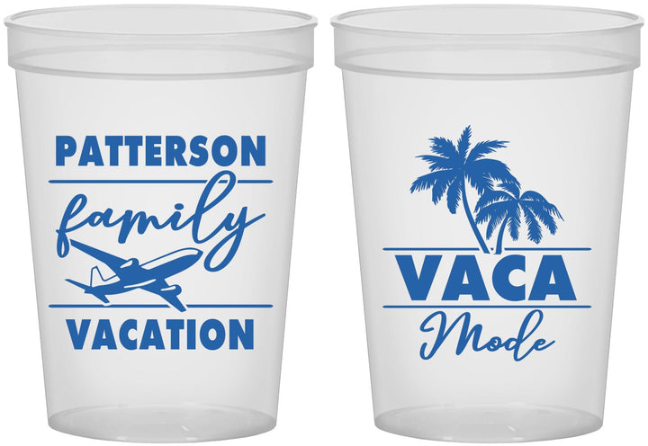 Custom Family Vacation 16 oz Translucent Cups - Vaca Mode Trip | 180054