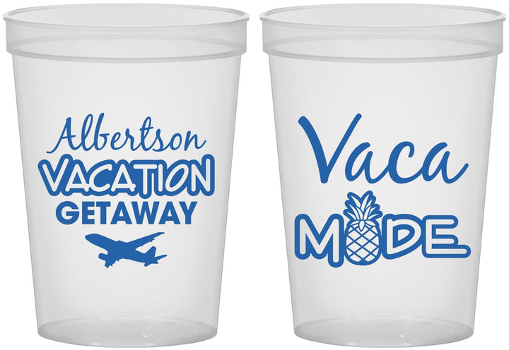 Custom Family Vacation 16 oz Translucent Cups - Vacay Vibes Trip | 180055