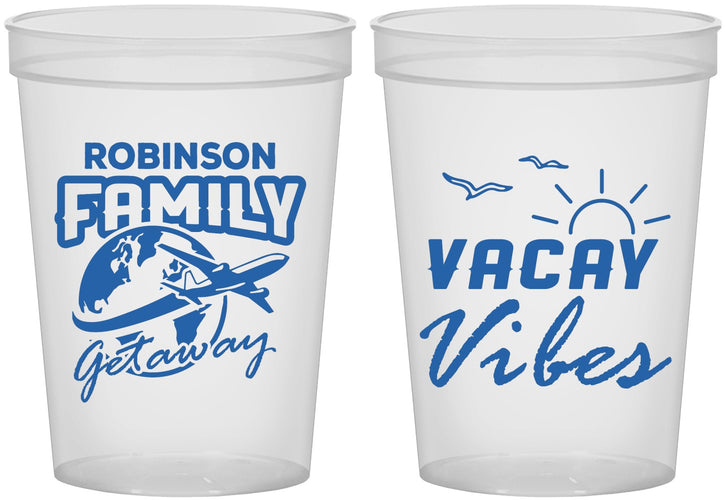Custom Family Vacation 16 oz Translucent Cups - Vacay Vibes | 180057