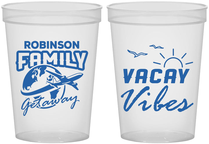 Custom Family Vacation 16 oz Translucent Cups - Vacay Vibes | 180057