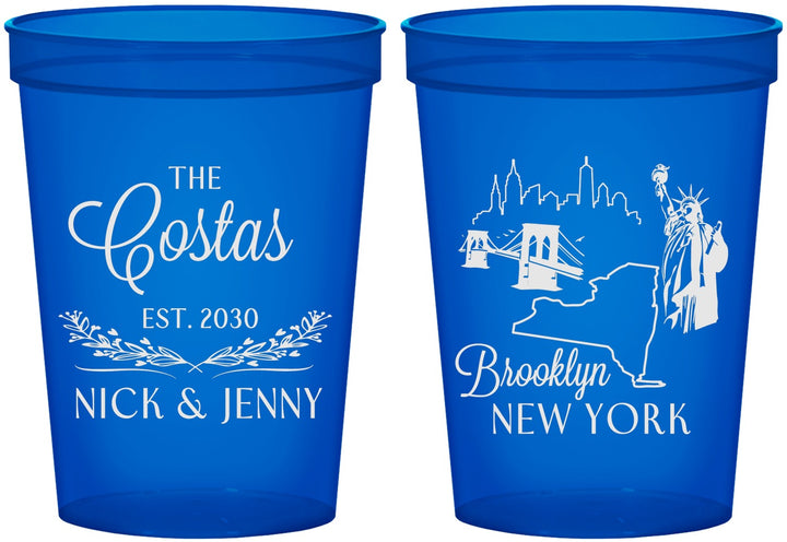 Custom Wedding 16 oz Translucent Cups - New  York | 181