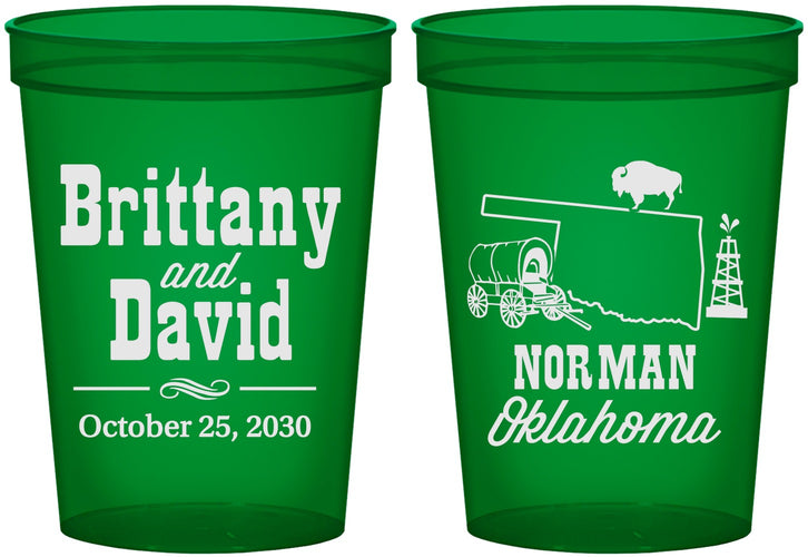 Custom Wedding 16 oz Translucent Cups - Oklahoma | 185