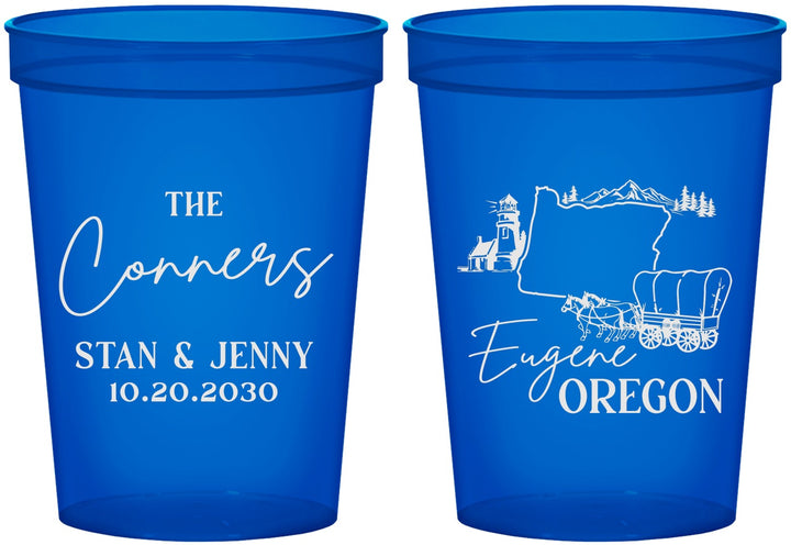 Custom Wedding 16 oz Translucent Cups - Oregon | 186