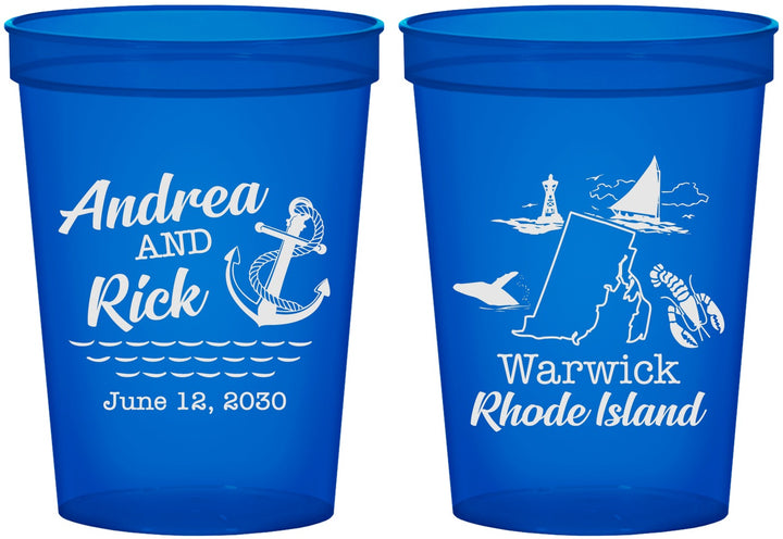 Custom Wedding 16 oz Translucent Cups - Rhode Island | 188