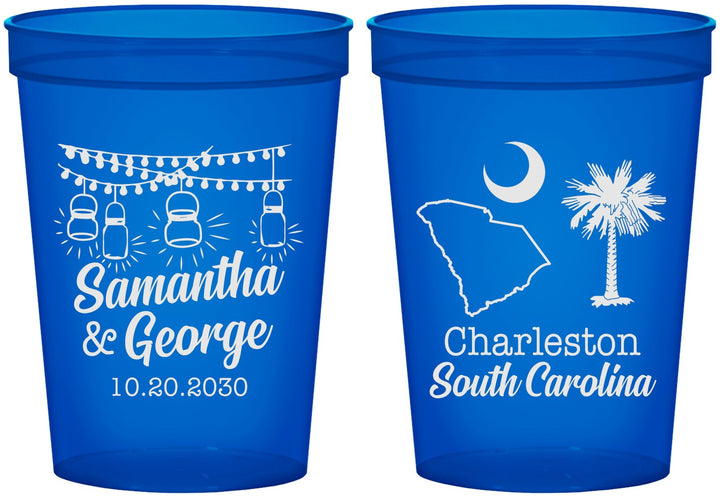 Custom Wedding 16 oz Translucent Cups - South Carolina | 189