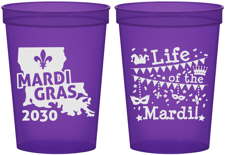 Custom Mardi Gras 16 oz Translucent Cups - Life Of The Mardi | 190001