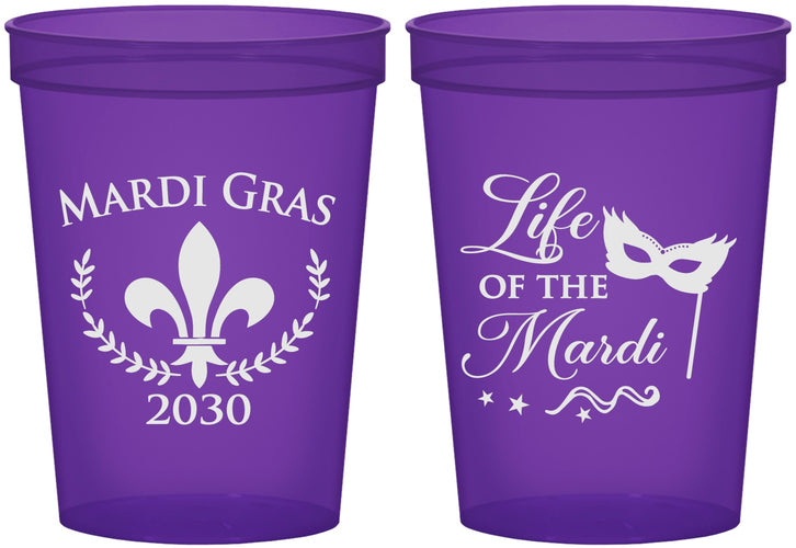 Custom Mardi Gras 16 oz Translucent Cups - Life Of The Mardi | 190004