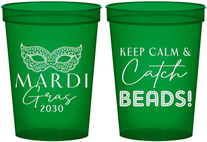 Custom Mardi Gras 16 oz Translucent Cups - Beads Nola | 190007