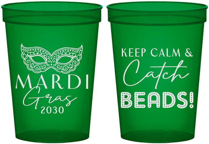 Custom Mardi Gras 16 oz Translucent Cups - Beads Nola | 190007