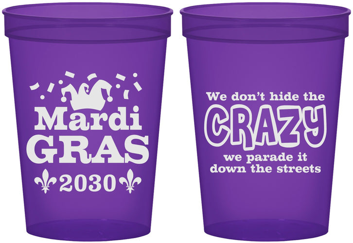 Custom Mardi Gras 16 oz Translucent Cups - Fleur De Lis | 190009