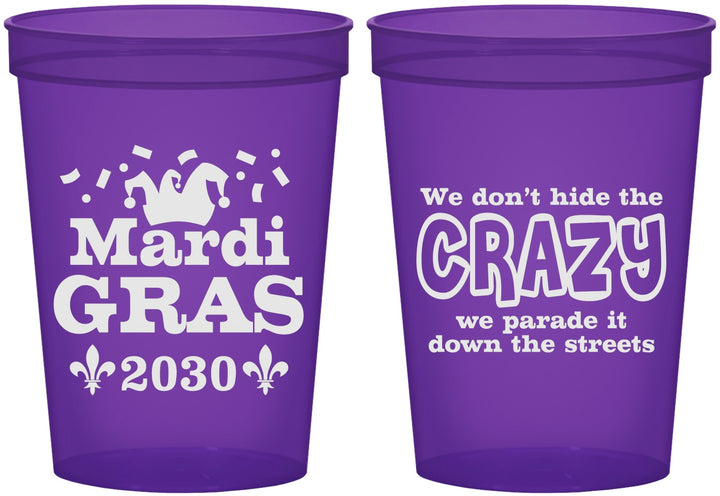 Custom Mardi Gras 16 oz Translucent Cups - Fleur De Lis | 190009