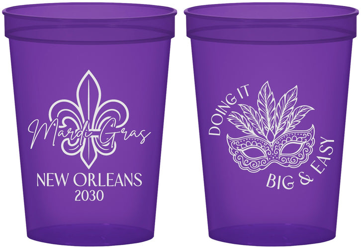 Custom Mardi Gras 16 oz Translucent Cups - Fleur De Lis | 190010