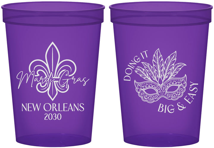 Custom Mardi Gras 16 oz Translucent Cups - Fleur De Lis | 190010