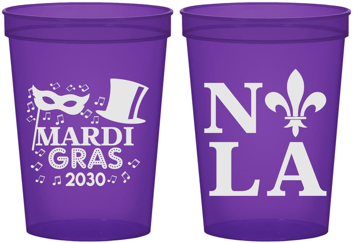 Custom Mardi Gras 16 oz Translucent Cups - Nola Fleur De Lis | 190014