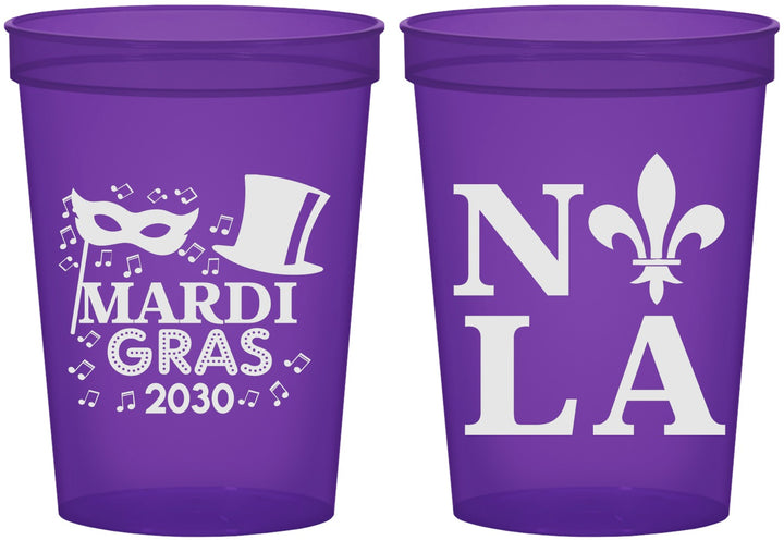 Custom Mardi Gras 16 oz Translucent Cups - Nola Fleur De Lis | 190014