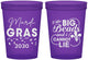 Custom Mardi Gras 16 oz Translucent Cups - Big Bead Fleur De Lis | 190018