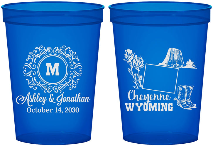 Custom Wedding 16 oz Translucent Cups - Wyoming | 199