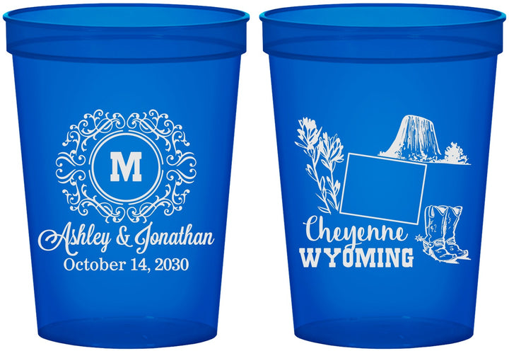 Custom Wedding 16 oz Translucent Cups - Wyoming | 199