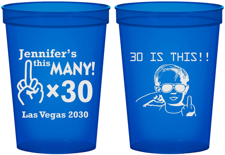 Custom Birthday 16 oz Translucent Cups - 30th | 20000