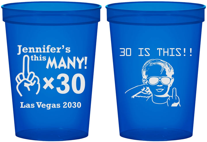 Custom Birthday 16 oz Translucent Cups - 30th | 20000