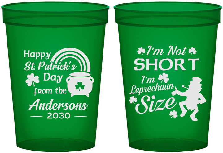 Custom St Patricks Day 16 oz Translucent Cups - Leprechaun | 200001