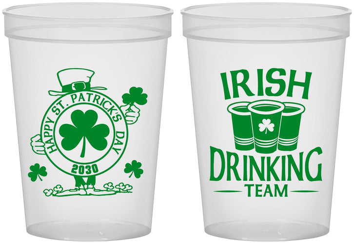 Custom St Patricks Day 16 oz Translucent Cups - Irish Drinking Team | 200006