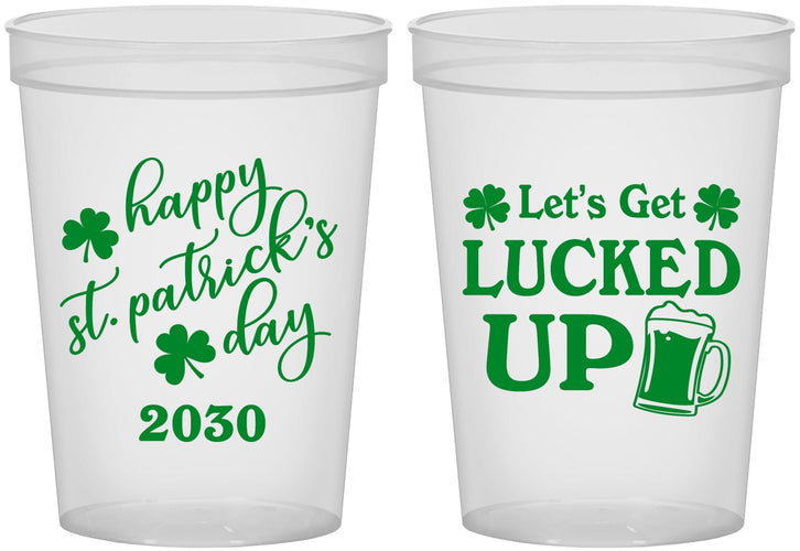 Custom St Patricks Day 16 oz Translucent Cups - Lucked Up | 200007