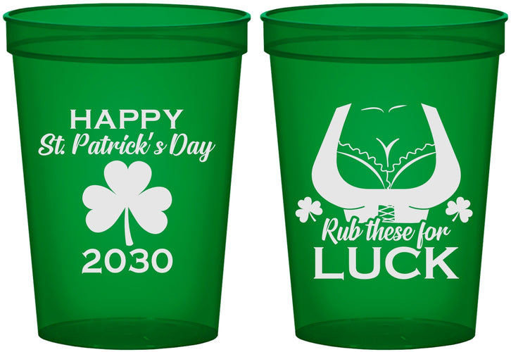 Custom St Patricks Day 16 oz Translucent Cups - Clover Irish | 200008