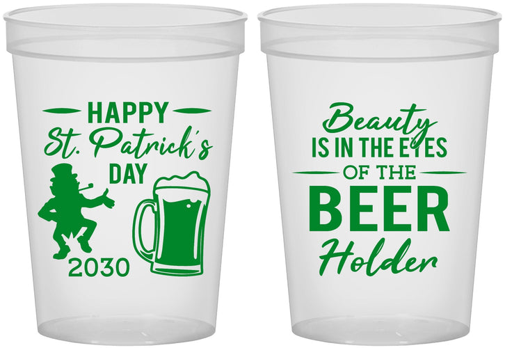 Custom St Patricks Day 16 oz Translucent Cups - Leprechaun | 200019