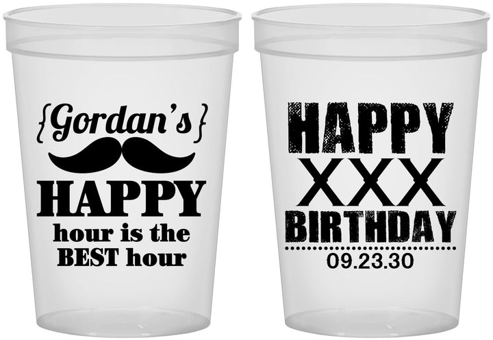 Custom Birthday 16 oz Translucent Cups - 30th | 20013