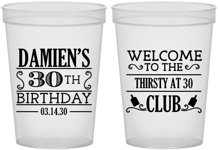 Custom Birthday 16 oz Translucent Cups - 30th | 20016