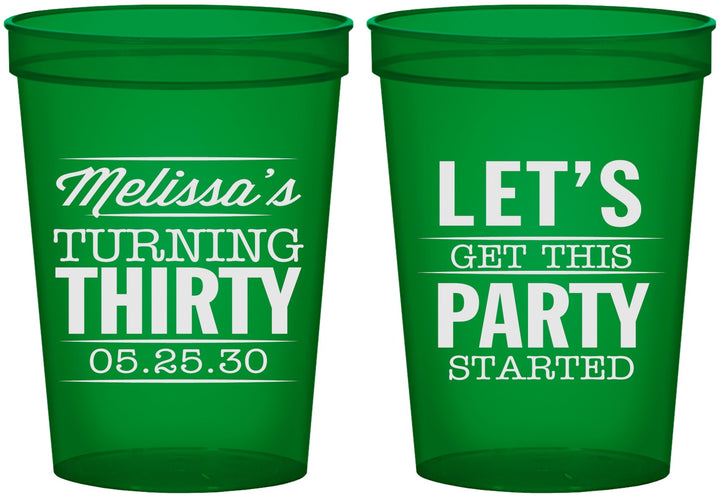 Custom Birthday 16 oz Translucent Cups - 30th | 20017