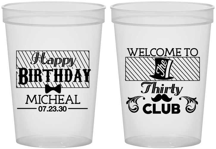 Custom Birthday 16 oz Translucent Cups - 30th | 20018