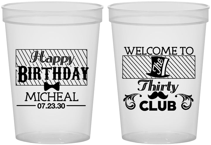 Custom Birthday 16 oz Translucent Cups - 30th | 20018
