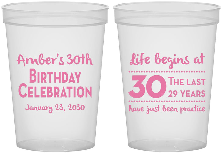 Custom Birthday 16 oz Translucent Cups - 30th The Last 29 Years | 20019