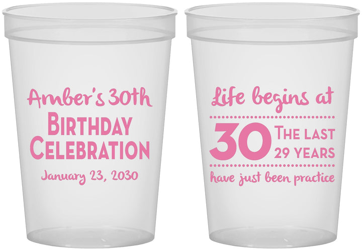 Custom Birthday 16 oz Translucent Cups - 30th The Last 29 Years | 20019