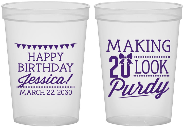 Custom Birthday 16 oz Translucent Cups - 20th | 20021