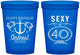 Custom Birthday 16 oz Translucent Cups - Sexy At 40 | 20027