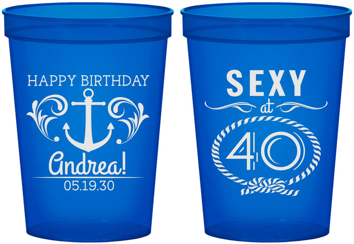 Custom Birthday 16 oz Translucent Cups - Sexy At 40 | 20027