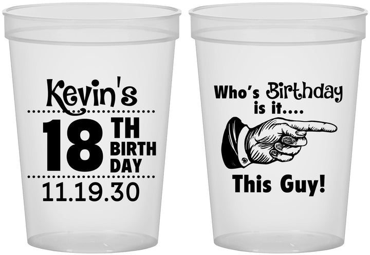 Custom Birthday 16 oz Translucent Cups - 18th | 20046