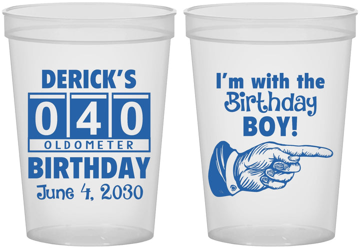 Custom Birthday 16 oz Translucent Cups - 40th | 20047
