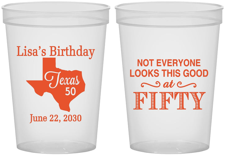 Custom Birthday 16 oz Translucent Cups - 50th | 20051