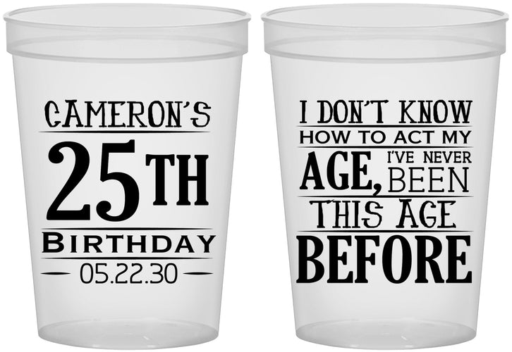 Custom Birthday 16 oz Translucent Cups - 25th | 20054